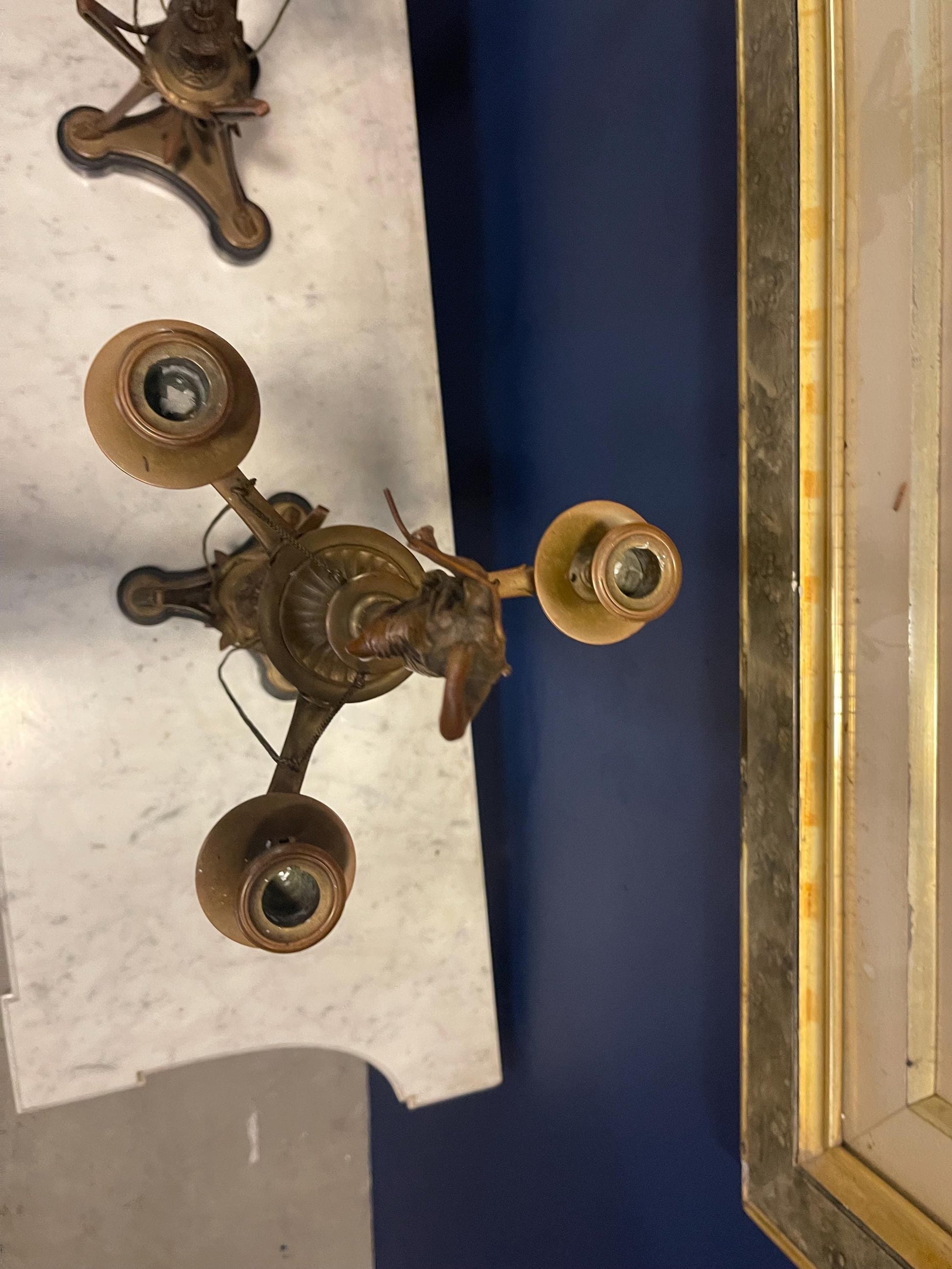 Antique Circa 1890 Rare Ferdinand Barbedienne Foundry French Bronze Pair Candelabras