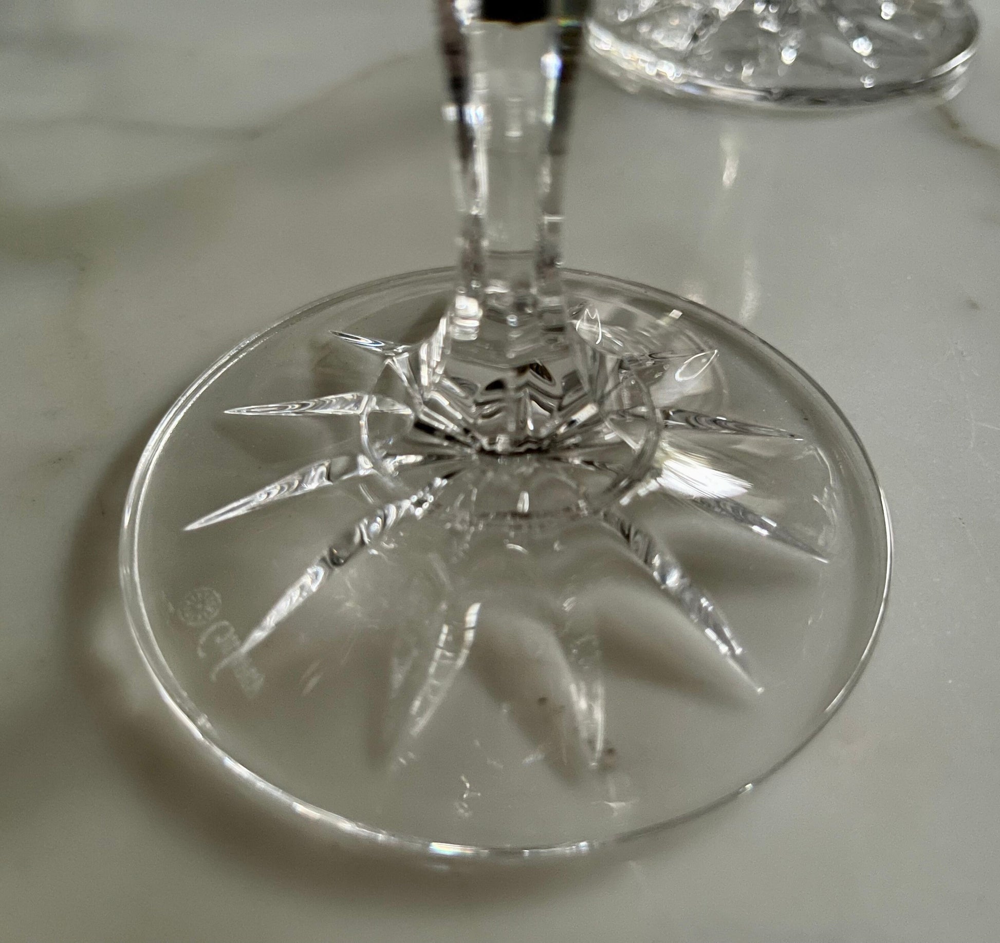 Vintage Galway Oranmore Crystal Wine Goblets Set of Six