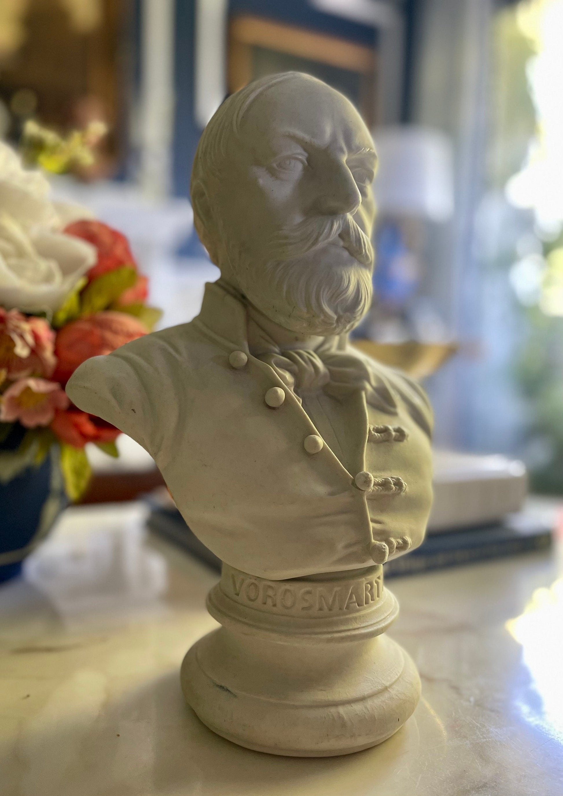 Vintage Heavy Ceramic Vörösmarty Mihály Bust