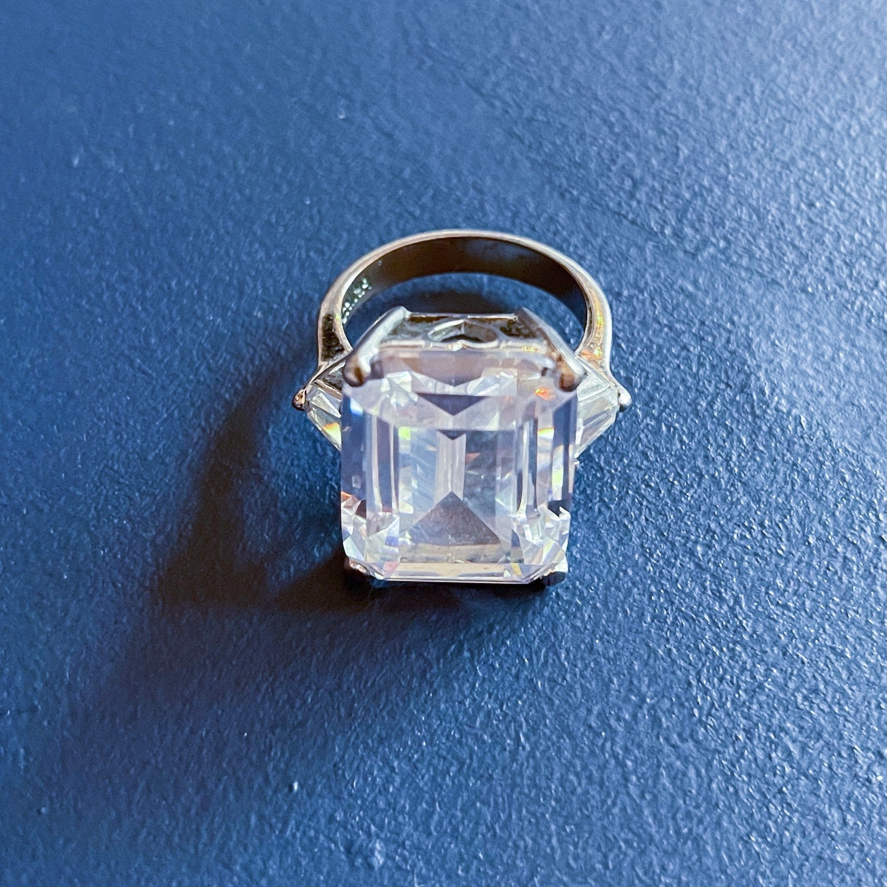 Rare CZ by Kenneth Jay Lane Ravish Beauty Ring inspired by Elizabeth Taylor Krupp Diamond Ring