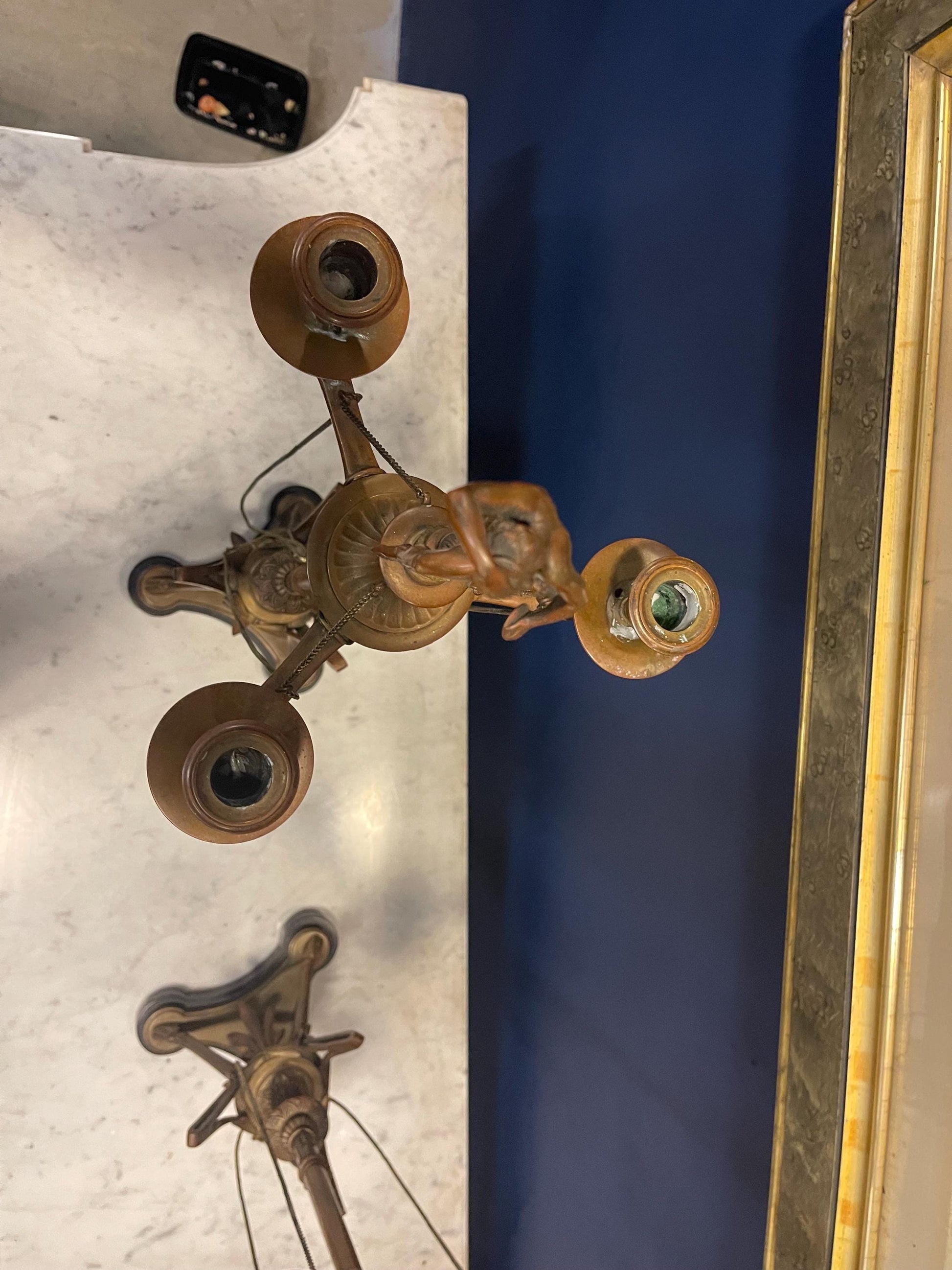 Antique Circa 1890 Rare Ferdinand Barbedienne Foundry French Bronze Pair Candelabras