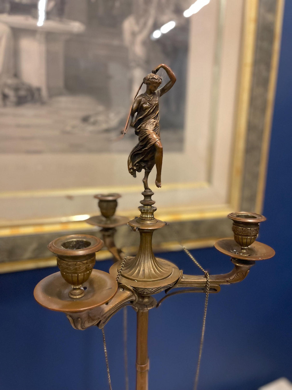 Antique Circa 1890 Rare Ferdinand Barbedienne Foundry French Bronze Pair Candelabras