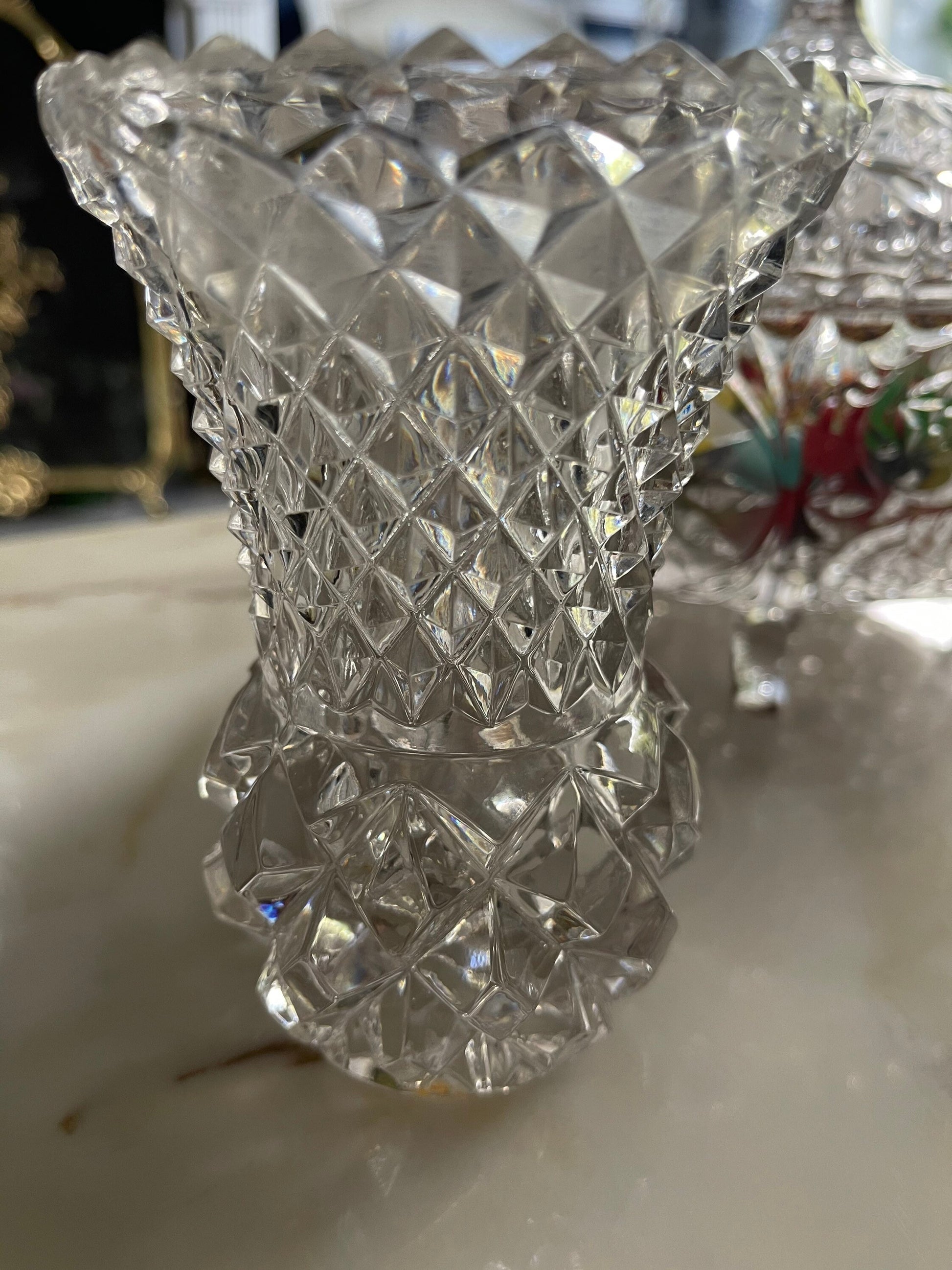 Vintage Brilliant Cut Glass Vase