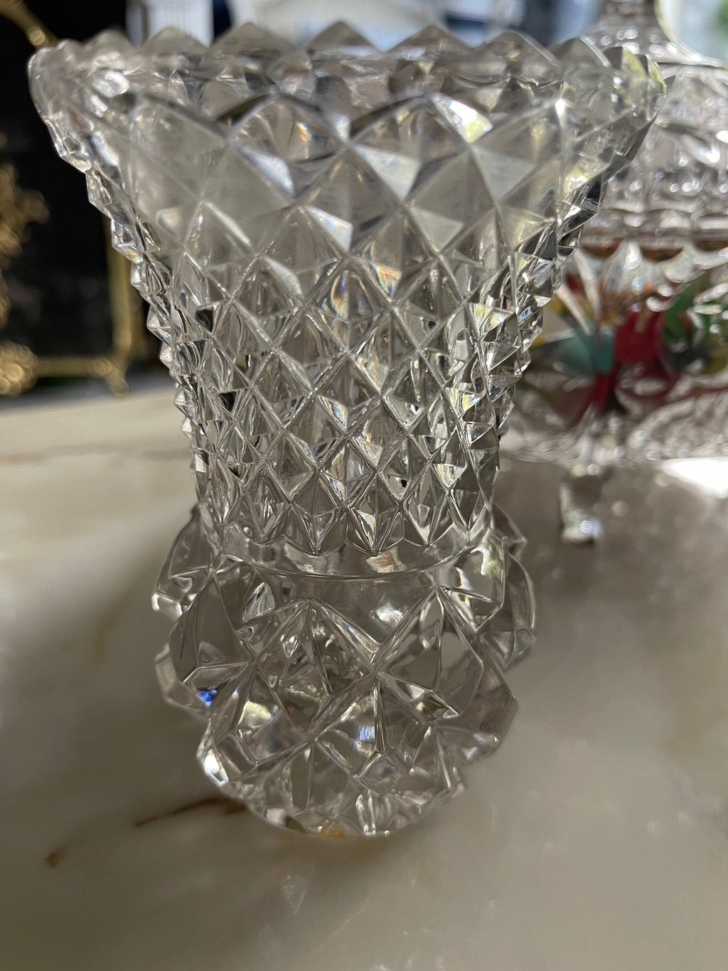 Vintage Brilliant Cut Glass Vase