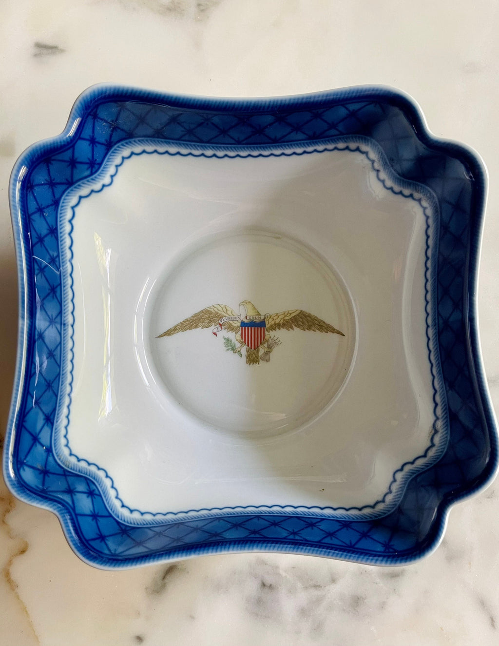 Mottahedeh Diplomatic Eagle Small Square Bowl