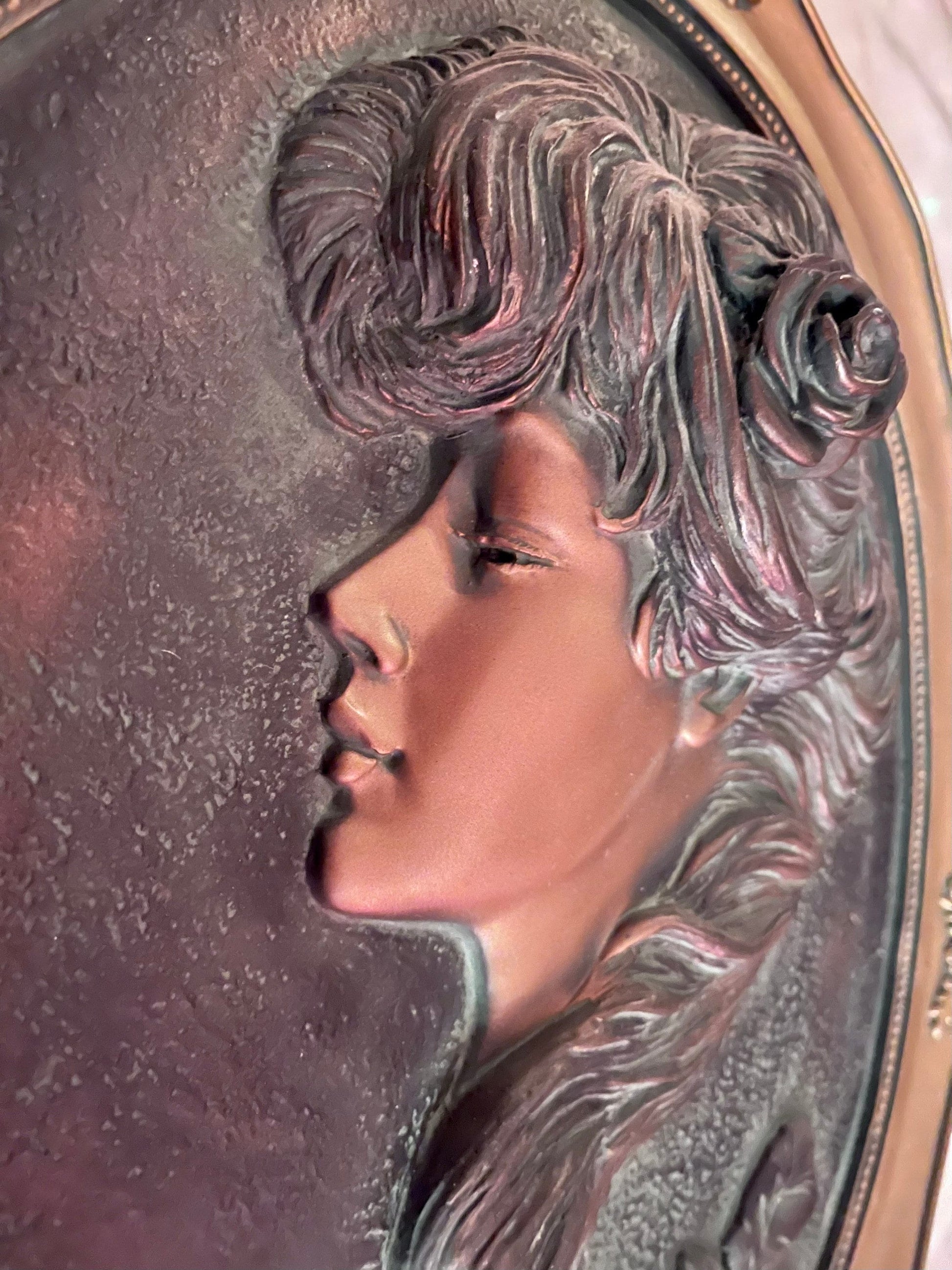 Vintage Austin Productions Female Portray Wall Plaque Art Nouveau Deco Style