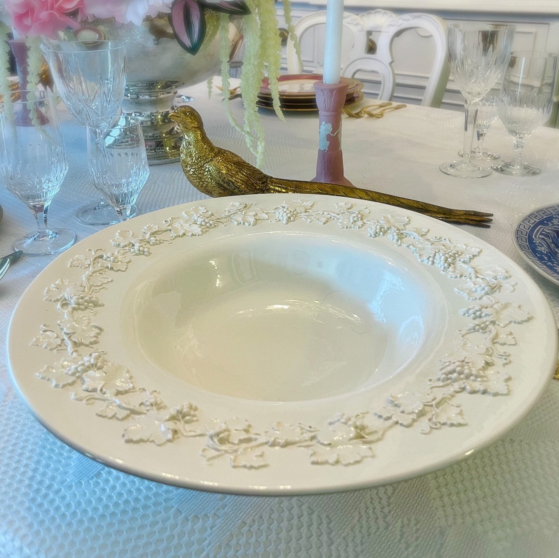 LARGE Vintage Ivory Wedgwood Jasperware Bowl/Platter