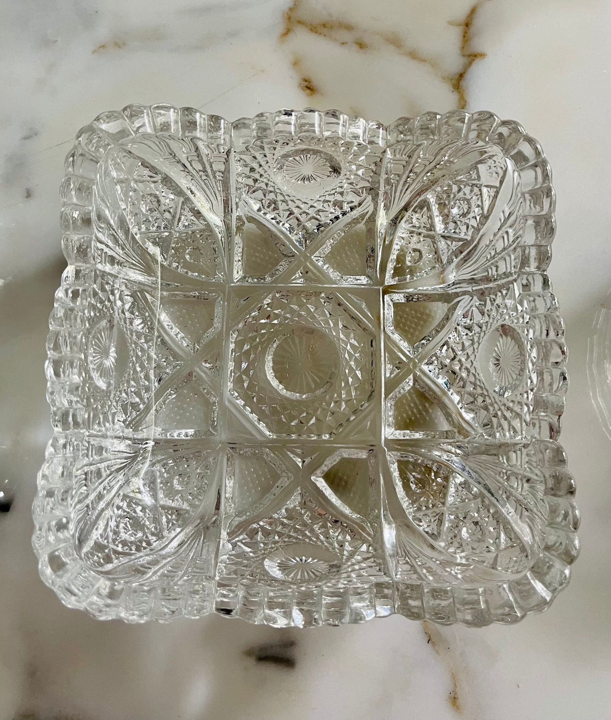 Vintage Imperial Brilliant Cut Glass Candy Dish