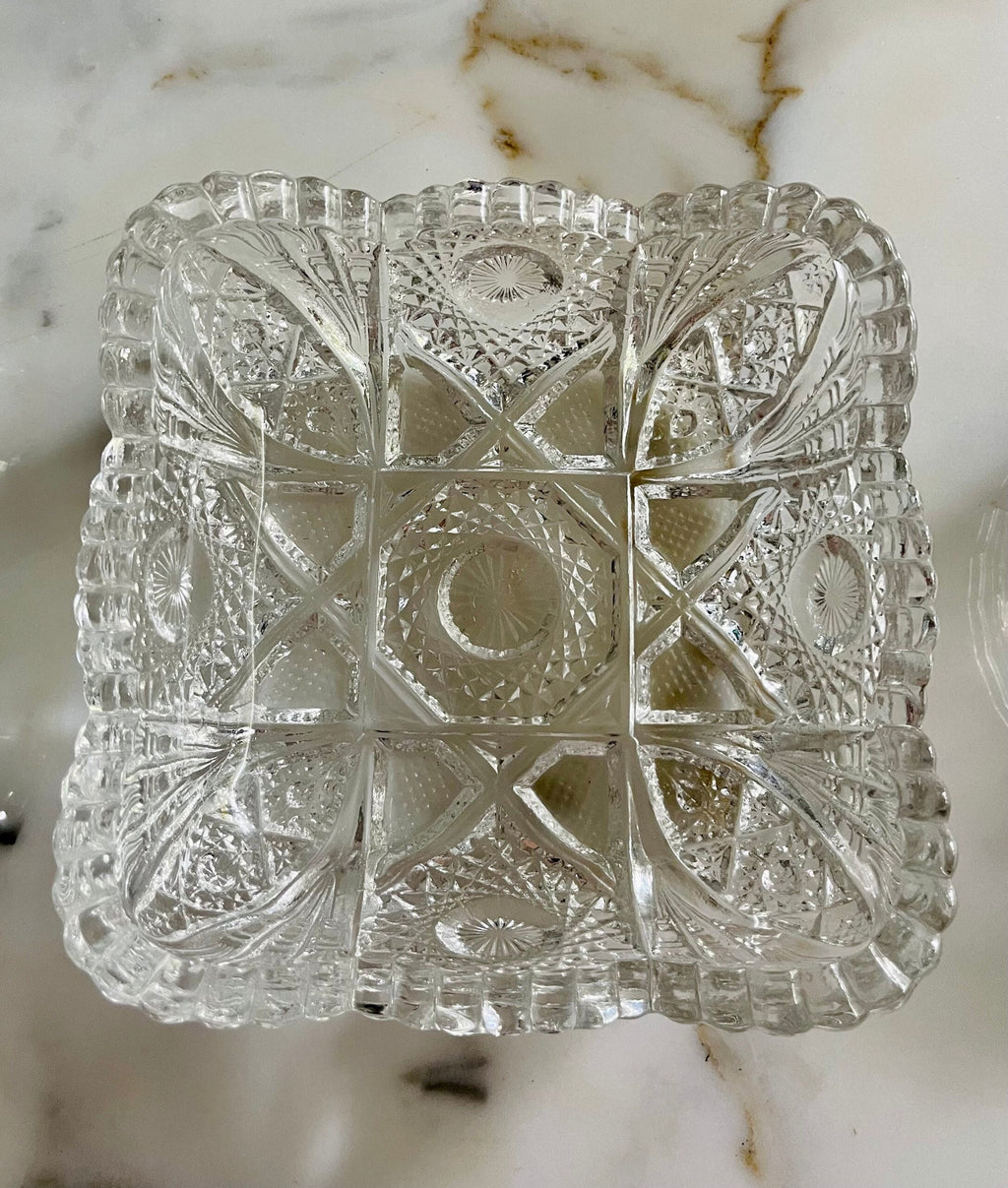 Vintage Imperial Brilliant Cut Glass Candy Dish