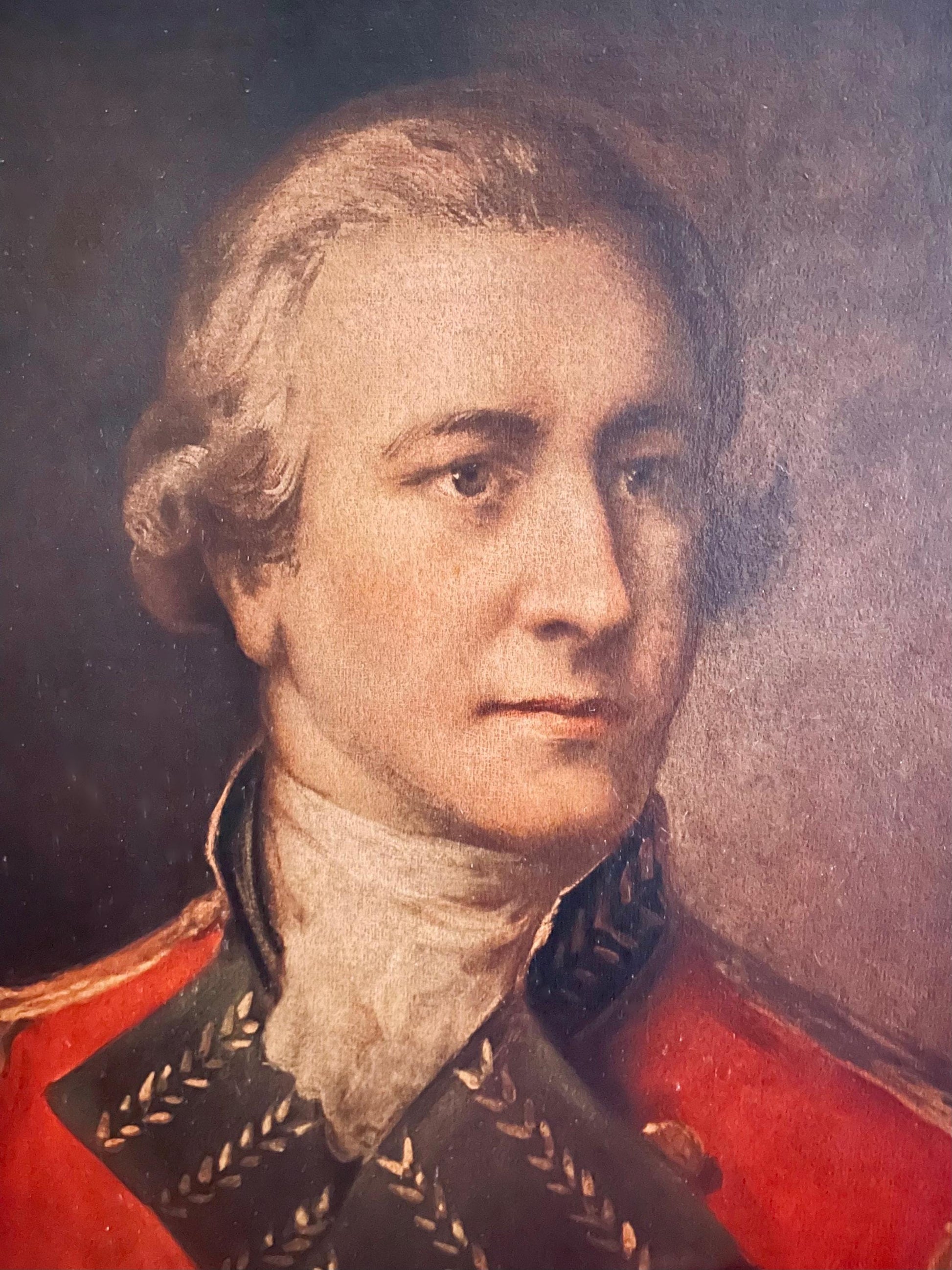 Vintage Portrait of an Officer, The British School, 18th Century Offset Print on Board 27x33 inches