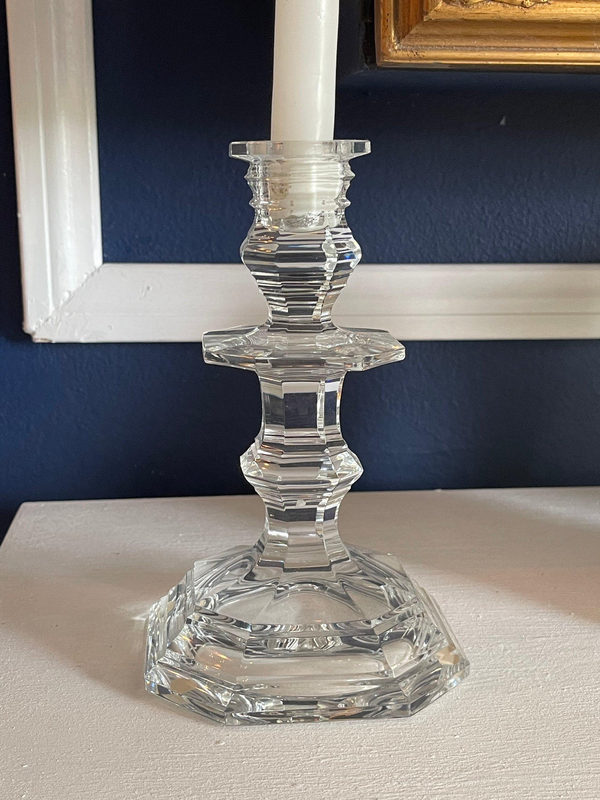 Elegant French Baccarat Regence Crystal Candleholders Candlesticks