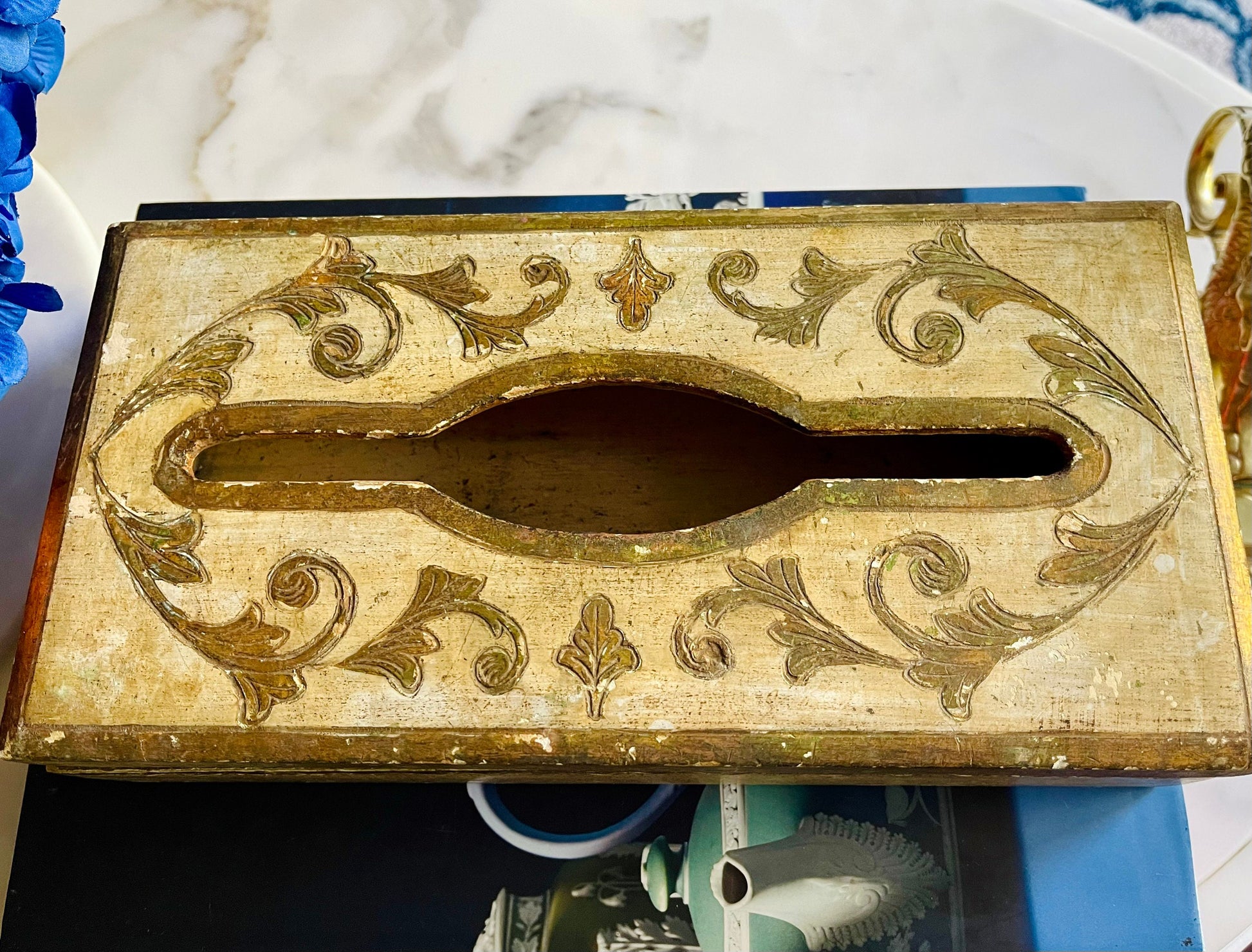 Vintage Gold Gilt Florentine Tissue Box