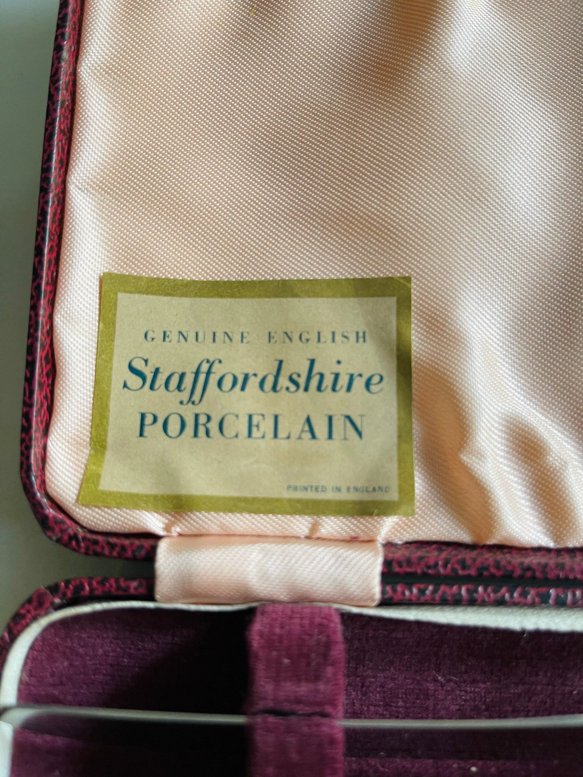 Vintage Harrison Fisher & Co Staffordshire Porcelain Floral Knife Set of 6