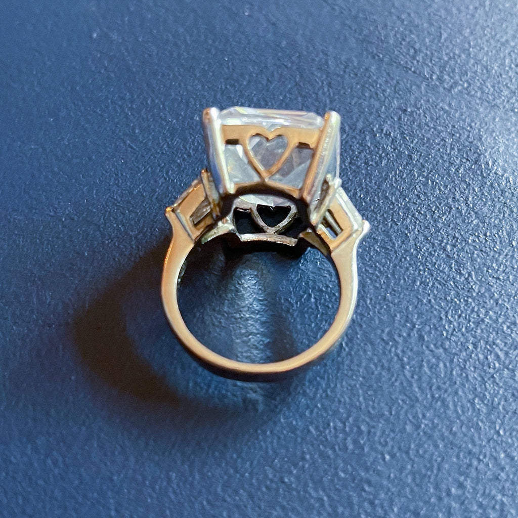 Rare CZ by Kenneth Jay Lane Ravish Beauty Ring inspired by Elizabeth Taylor Krupp Diamond Ring